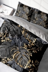 Double Duvet Cover Set Closely Woven Cotton Satin 3D Special Design Leaf (without sheets) PERLASERA29821 - PerlaSera