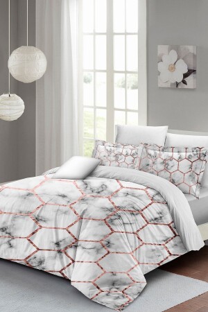 Double Duvet Cover Set Closely Woven Cotton Satin 3D Special Design Marble Geo (without sheets) PERLASERA26547 - PerlaSera