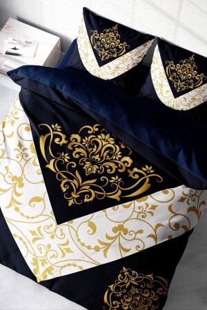 Double Duvet Cover Set Closely Woven Cotton Satin 3D Special Design Ottoman Motifs V (without sheets) PERLASERA30360 - PerlaSera