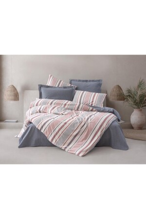 Double Duvet Cover Set Duo Navy Blue 8680108062128 - Cotton Box