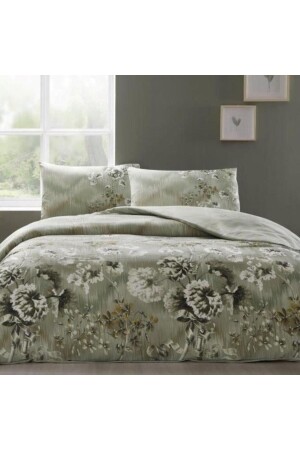 Double Duvet Cover Set Modaletto Vision Hortencia Green 182227 - Özdilek