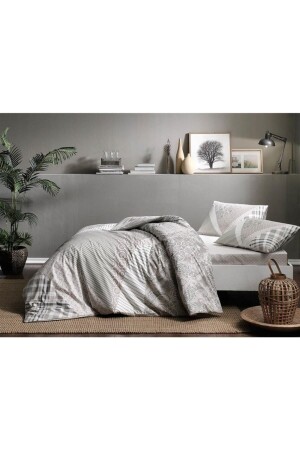 Double Duvet Cover Set - Saylor - Gray 8696048631782 - Taç