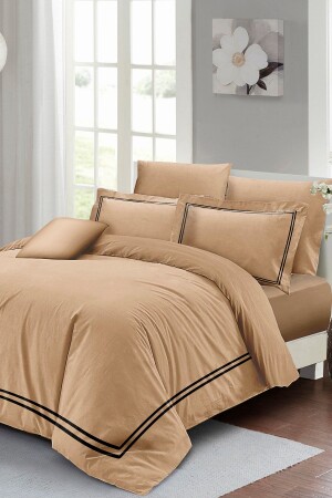 Double Duvet Cover Set Special Woven Luxury Cotton Satin Brown MONOHOME24291 - Monohome