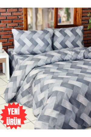 Double Duvet Cover Set Wicker Pattern Gray TYC00768333251 - Lotusline