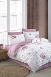 Double Duvet Cover Set with Fitted Sheets Viola NEVTKM-Ç - MyStory Home