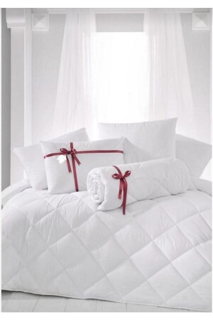 Double Duvet Pillow Set 2 Pillows Silicone Quilt White Microfiber Antiallergic 08887799522 - AYHOME