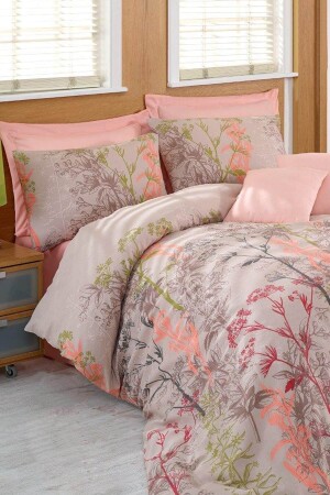 Double Easy-Iron Duvet Cover Set Urla Beige Ep-005548 - Eponj Home