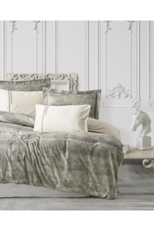 Double Elite Satin Duvet Cover Set Sandero Khaki 8680108062364 - Cotton Box
