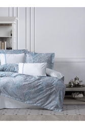 Double Elite Satin Duvet Cover Set Stilla Blue 8680108062371 - Cotton Box