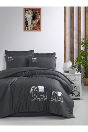Double Embroidered 100% Cotton Satin Duvet Cover Set | - Tanem Home