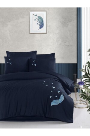 Double Embroidered 100% Cotton Satin Duvet Cover Set | - Tanem Home