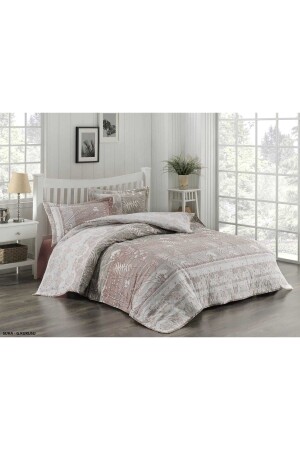 Double Four Season Quilted Duvet Cover Set Suha Gülkurusu TAÇNEVRESİM - Kristal By Taç