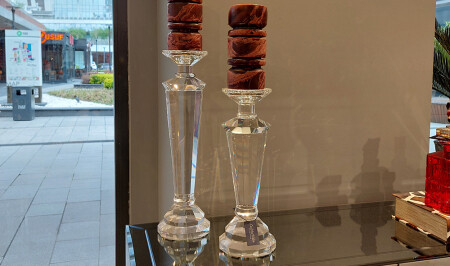 Double Glass Candlestick - 20429 - Cadde Yıldız
