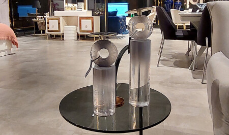 Double Glass Decorative Object - 20409 - Cadde Yıldız