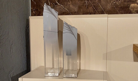Double Glass Decorative Object - 20410 - Cadde Yıldız
