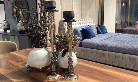 Double Gold Candlestick - 20455 - Cadde Yıldız
