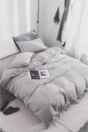 Double Gray Duvet Cover Set DOUBLENEVTALIGHTGREY - Atelier Home