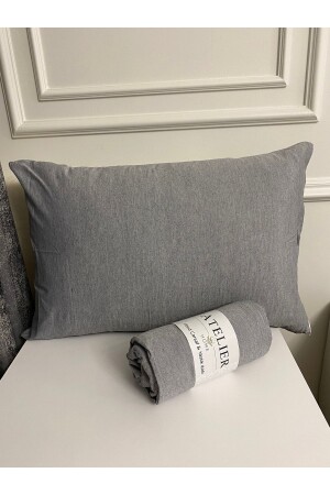 Double Gray Ranforce Elastic Sheet - Atelier Home
