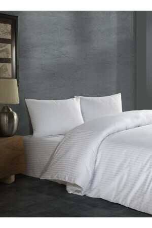 Double Hotel Duvet Cover 83 Thread Cotton Satin Striped (duvet Cover) 200x220 dz200x220 - MEŞELİ TEKSTİL
