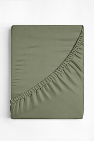 Double Khaki Combed Cotton Fitted Sheet 180 × 200 cm - Şanlı