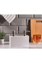 Double Kitchen Bathroom Liquid Soap Dispenser white PEROTTİ TWO - Perotti