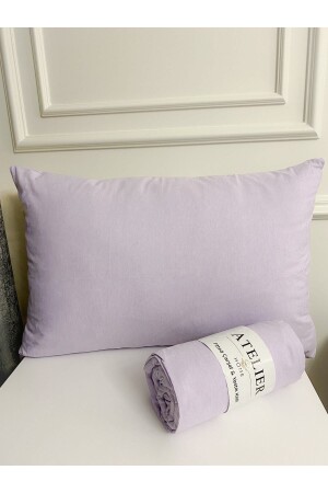 Double Lilac Ranforce Elastic Sheet, Pillow Case - Atelier Home