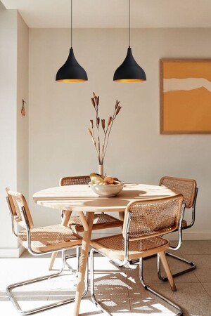 Double Long Circle Black Pendant Lamp Pendant Lamp Dining Table Living Room Kitchen Hall Showroom BMM3036XXXX01 - Bamyum