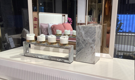 Double Marble Patterned Candlestick - 20262 - Cadde Yıldız