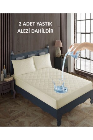 Double Mattress Mattress Set 100% Cotton Quilted Water Liquid Proof Bed Pillow Mattress Mattress Pillow Protector - Sevilya