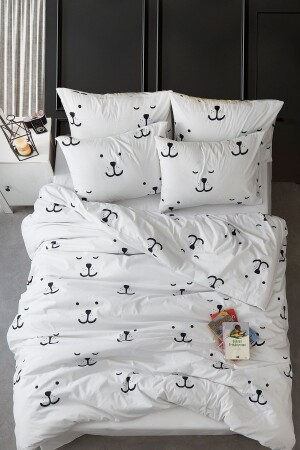 Double Natural Cotton Duvet Cover Set 1037 - BONJARDİNHOME