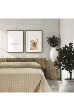 Double Pike- Bedspread 220x240 Cm Beige - Lucy And Home