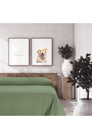 Double Pike- Bedspread 220x240 Cm Green - Lucy And Home