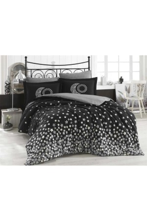 Double Poplin Duvet Cover Stars Black 8698499131361 - Hobby