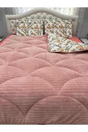 Double Powder Striped Welsoft Duvet and 2 Pillowcases - Nanosoft