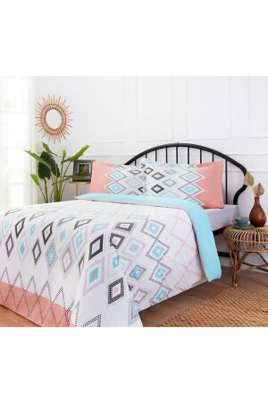 Double Ranforce Duvet Cover Set Bettina Mint 8697353477775 - Özdilek