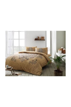 Double Ranforce Duvet Cover Set Blanda Gold 8696048634707 - Taç