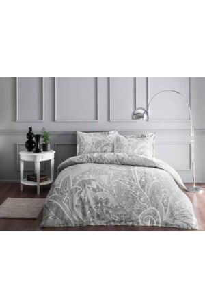 Double Satin Duvet Cover Set Leandro Gray 8682475070713 - Taç