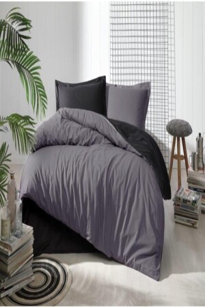 Double Sheet Elastic Duvet Cover Set Anthracite - Black zynantgri2 - Özdilek
