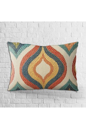 Double Sided 35x50 Cream Orange Vintage Patterned Digital Printed Throw Pillow Cover - Otyk340-3550 - Cango Home