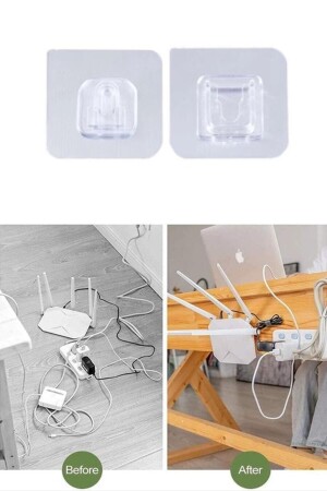 Double Sided Adhesive Snap Clip Storage Hanger Transparent Wall Hook - İndirimkap