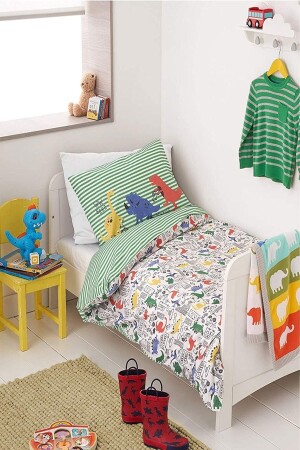 Double Sided Baby Duvet Cover Set Dinosaur Patterned 1009 - Mothercare
