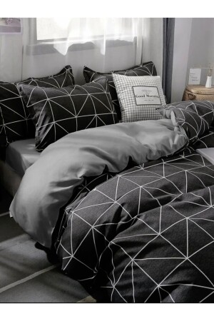 Double Sided Double Duvet Cover Set with Elastic Sheets lılaaag210 - Always