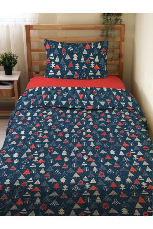 Double-Sided New Year's Special Patterned 2-Piece Set Printed Single Duvet Cover Set Without Sheets 15698 - Evmila