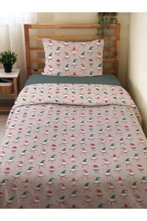 Double-Sided New Year's Special Patterned 2-Piece Set Printed Single Duvet Cover Set Without Sheets 15717 - Evmila