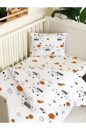 Double Sided Printed Bear Pattern, Printed Without Sheet -- Baby Duvet Cover Set 1003 - Evmila