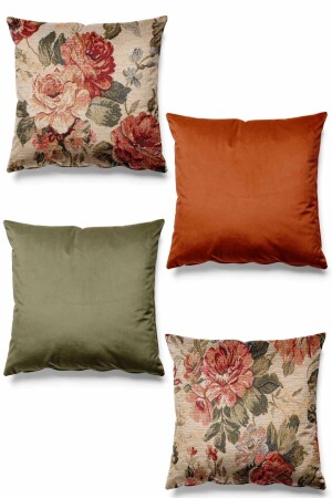 Double Sided Printed Georgia Patterned 4-Piece Suede Throw Pillow Cover - Pilloveland