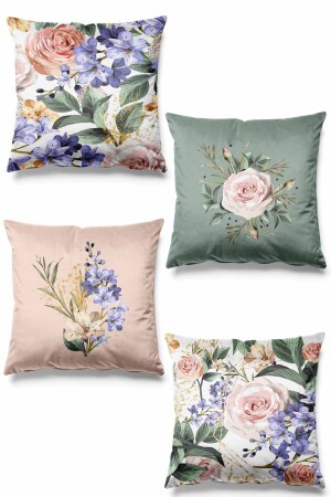 Double Sided Printed Lilac Patterned 4-Piece Suede Throw Pillow Case - Pilloveland