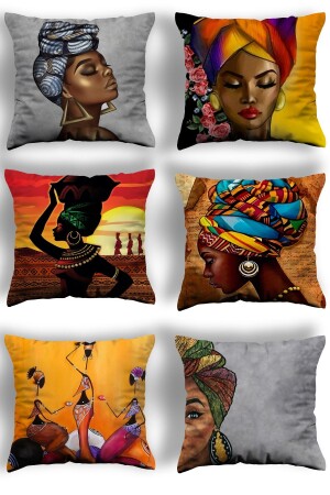 Double Sided Printed Premium Decorative 6-Piece Throw Pillow Case (6LIKOM07) o08-15-17-21-60-148 - Skhome