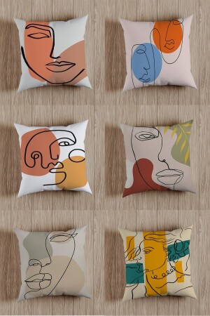 Double Sided Printed Special Design Decorative Throw Pillow Cover Set of 6 - By Fatih Concept