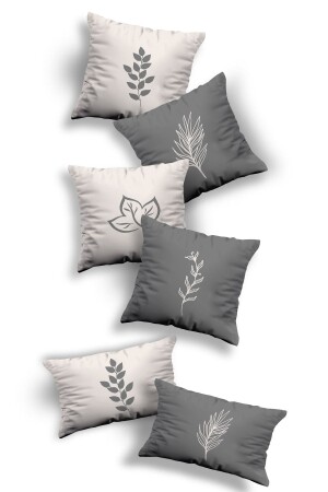 Double Sided Printed Special Design Set of 6, 4 Square and 2 Rectangular Throw Pillow Covers (4K2D-KOM238) - Skhome